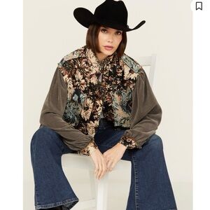 New POL Women's Floral Long Sleeve Shacket Sz small